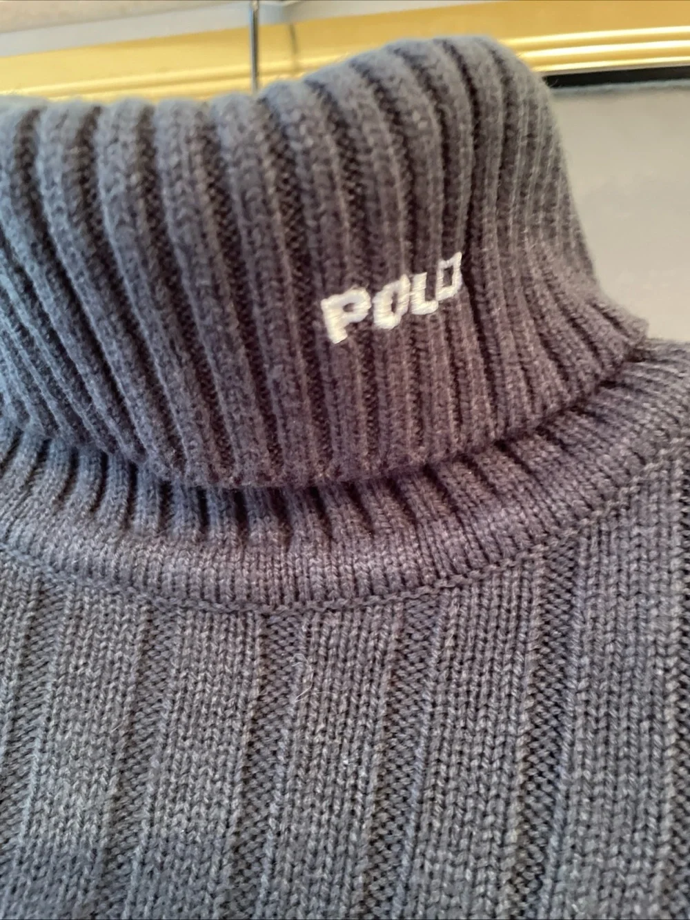 VTG Polo By Ralph Lauren Dark Gray Ribbed Turtleneck Long Sleeve Sweater 2XL